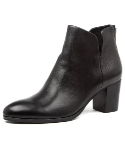 Women DIANA FERRARI Boots-Deitha Black Leather Ankle Boots