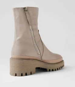 Women TOP END Boots-Dekhi Smoke Leather Ankle Boots