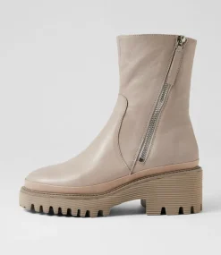 Women TOP END Boots-Dekhi Smoke Leather Ankle Boots