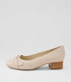 Women SUPERSOFT Comfort|Heels-Delanay Nude Natural Leather Heels