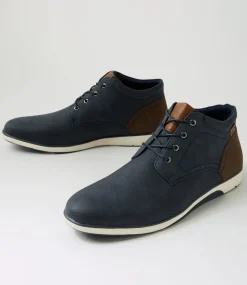 C88 by COLORADO Boots|Casuals-Deli Navy Lace Up Boots