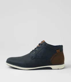 C88 by COLORADO Boots|Casuals-Deli Navy Lace Up Boots
