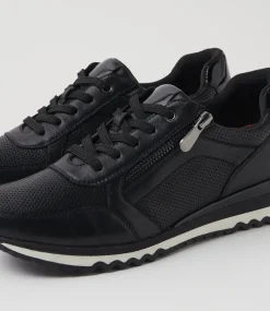 Women SUPERSOFT Comfort|Loafers-Deliah Black Leather Sneakers