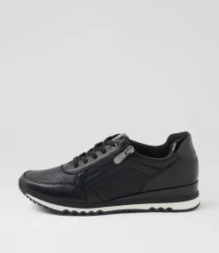 Women SUPERSOFT Comfort|Loafers-Deliah Black Leather Sneakers