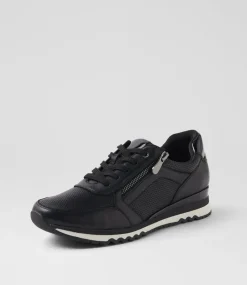 Women SUPERSOFT Comfort|Loafers-Deliah Black Leather Sneakers