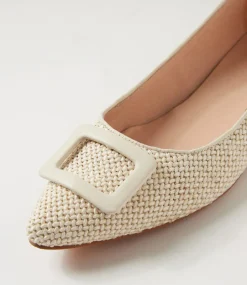 Women DIANA FERRARI Flats-Derina Cream Woven Leather Ballet Flats