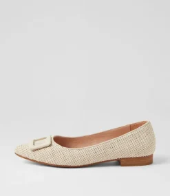 Women DIANA FERRARI Flats-Derina Cream Woven Leather Ballet Flats