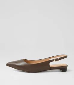 Women DIANA FERRARI Flats-Desuet Choc Dark Brown Leather Flat Shoes