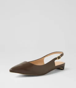 Women DIANA FERRARI Flats-Desuet Choc Dark Brown Leather Flat Shoes