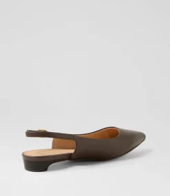 Women DIANA FERRARI Flats-Desuet Choc Dark Brown Leather Flat Shoes