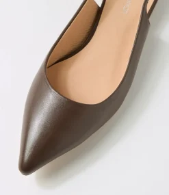 Women DIANA FERRARI Flats-Desuet Choc Dark Brown Leather Flat Shoes