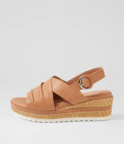 Women SUPERSOFT Comfort|Sandals-Devie Camel Weave Leather Sandals