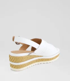 Women SUPERSOFT Comfort|Heels-Devie White Weave Leather Sandals