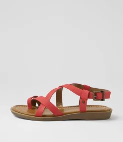 Women BLOWFISH Flats|Sandals-Devon 3 Red Sandals