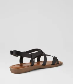 Women BLOWFISH Flats|Sandals-Devon3 Black Sandals