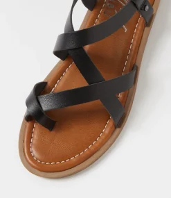 Women BLOWFISH Flats|Sandals-Devon3 Black Sandals