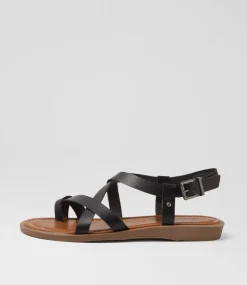 Women BLOWFISH Flats|Sandals-Devon3 Black Sandals