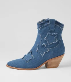 Women TOP END Boots-Dibi Denim Fabric Ankle Boots