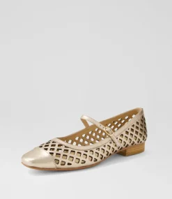 Women DIANA FERRARI Flats-Dillasy Champagne Leather Flat Shoes