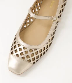 Women DIANA FERRARI Flats-Dillasy Champagne Leather Flat Shoes