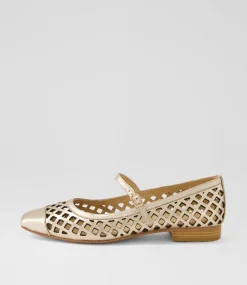 Women DIANA FERRARI Flats-Dillasy Champagne Leather Flat Shoes