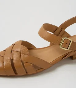 Women DIANA FERRARI Flats-Dinella Dark Tan Leather Flat Shoes