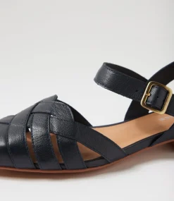 Women DIANA FERRARI Flats-Dinella Navy Leather Flat Shoes