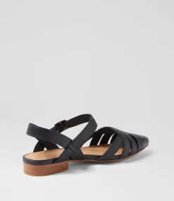Women DIANA FERRARI Flats-Dinella Navy Leather Flat Shoes
