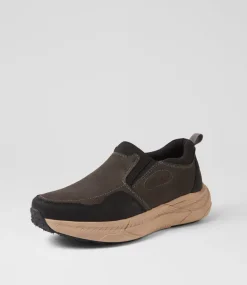 COLORADO Casuals-Dion Charcoal Nubuck Lace Up Flats