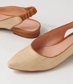 Women DIANA FERRARI Flats-Diorah Natural Dark Tan Woven Leather Flat Shoes