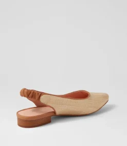 Women DIANA FERRARI Flats-Diorah Natural Dark Tan Woven Leather Flat Shoes