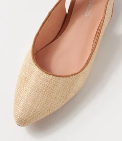 Women DIANA FERRARI Flats-Diorah Natural Dark Tan Woven Leather Flat Shoes