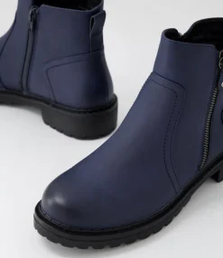 Women I LOVE BILLY Boots-Discan Navy Ankle Boots