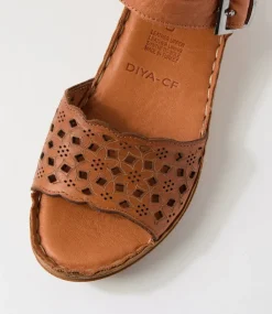 Women COLORADO Comfort|Wedges-Diya Tan Leather Sandals