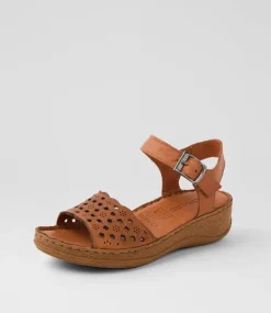 Women COLORADO Comfort|Wedges-Diya Tan Leather Sandals