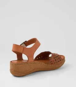Women COLORADO Comfort|Wedges-Diya Tan Leather Sandals