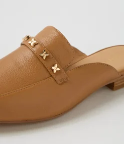 Women DIANA FERRARI Flats-Dizzey Dark Tan Leather Flat Shoes
