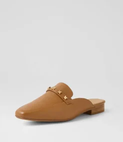 Women DIANA FERRARI Flats-Dizzey Dark Tan Leather Flat Shoes