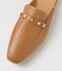 Women DIANA FERRARI Flats-Dizzey Dark Tan Leather Flat Shoes