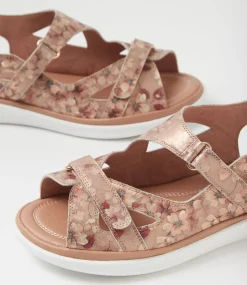 Women SUPERSOFT Comfort|Flats-Donnia Rose Bloom Leather Sandals