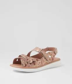 Women SUPERSOFT Comfort|Flats-Donnia Rose Bloom Leather Sandals