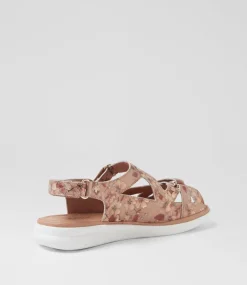 Women SUPERSOFT Comfort|Flats-Donnia Rose Bloom Leather Sandals
