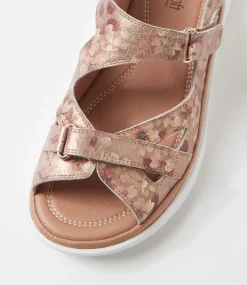 Women SUPERSOFT Comfort|Flats-Donnia Rose Bloom Leather Sandals
