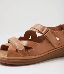 Women SUPERSOFT Comfort|Flats-Donnia Tan Leather Sandals