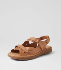 Women SUPERSOFT Comfort|Flats-Donnia Tan Leather Sandals