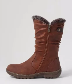 Women I LOVE BILLY Boots-Dorela Tan Multi Calf Boots