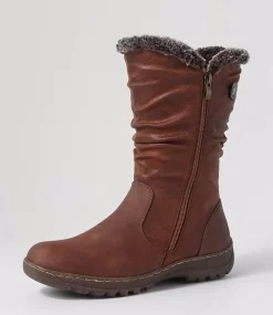 Women I LOVE BILLY Boots-Dorela Tan Multi Calf Boots