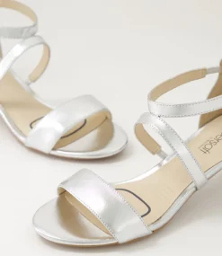 Women SUPERSOFT Comfort|Heels-Dorothe Silver Leather Sandals