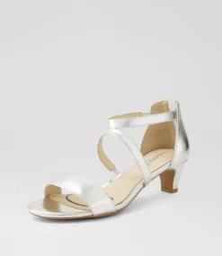 Women SUPERSOFT Comfort|Heels-Dorothe Silver Leather Sandals
