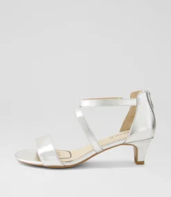 Women SUPERSOFT Comfort|Heels-Dorothe Silver Leather Sandals
